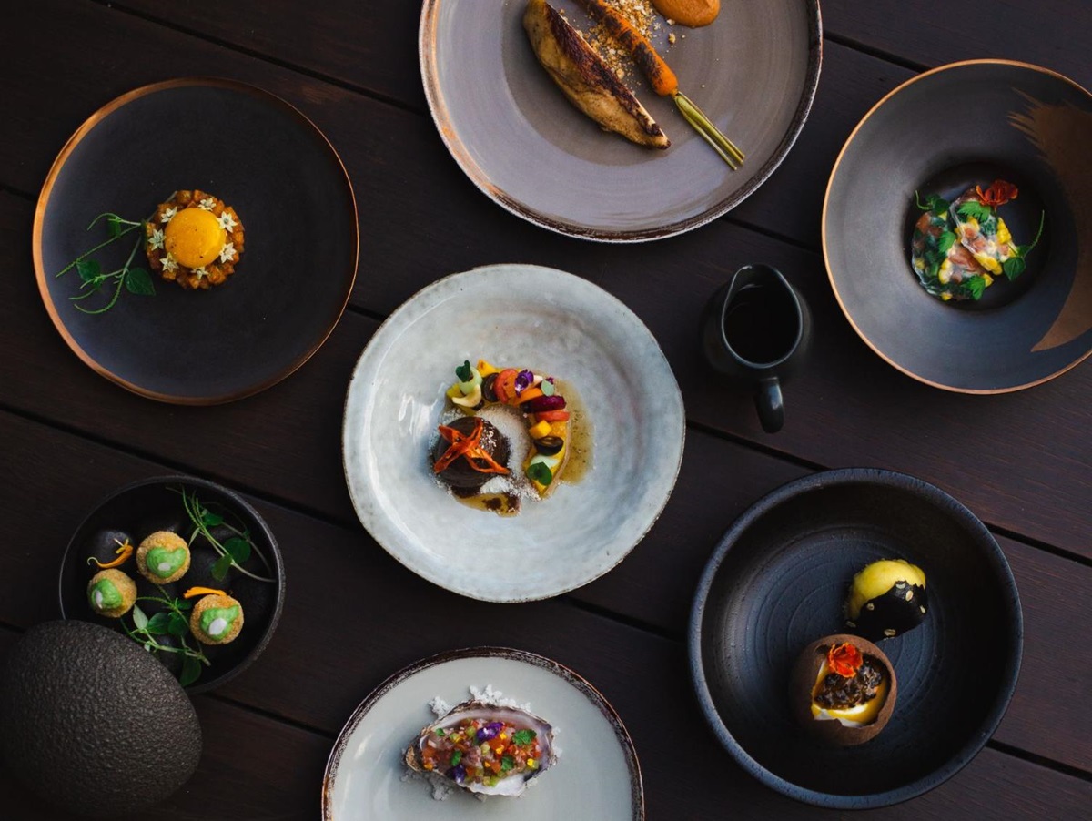 Cuisine served at Nirjhara luxury resort in Bali