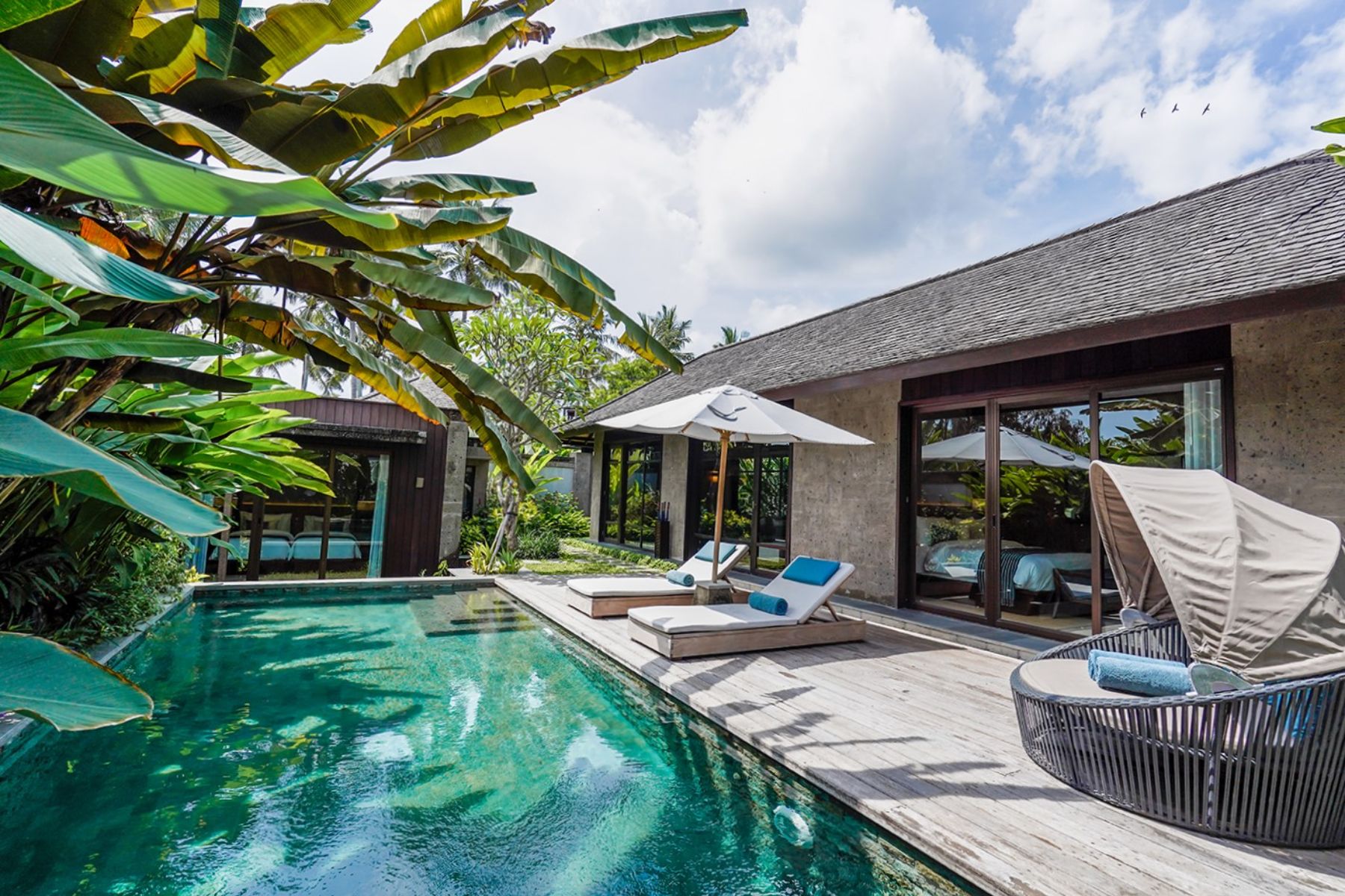Two bed pool villa at Nirjhara luxury resort in Bali