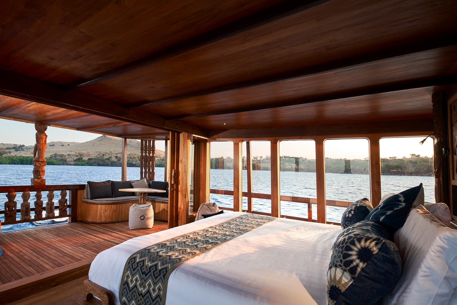 View from Master Bedroom Bed towards island