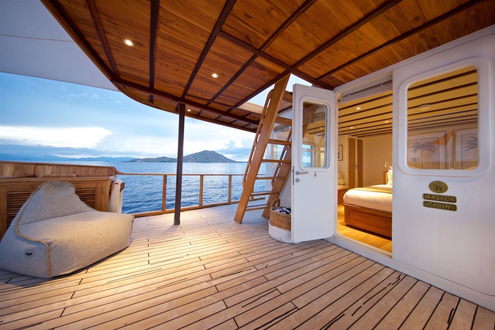 Entrance to Master Cabin on Luxury Yacht Rascal