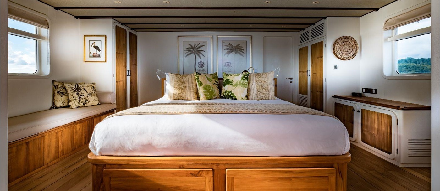 Master cabin on Luxury Yacht Rascal 