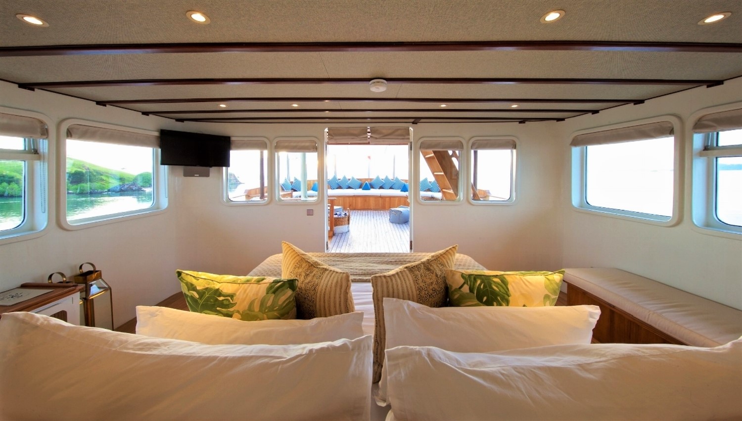 View from Master Cabin on Rascal in Indonesia