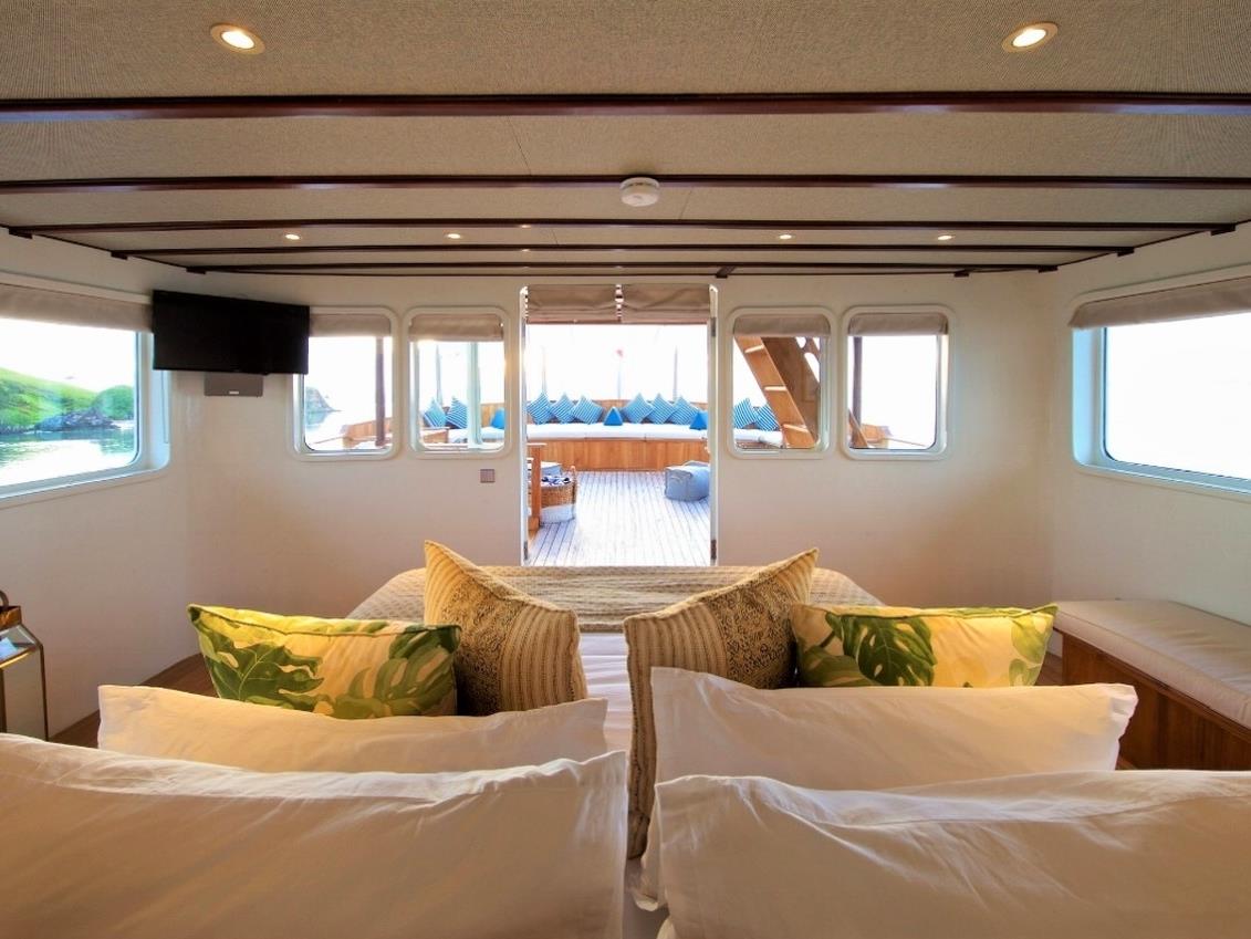 View from Master Cabin on Rascal in Indonesia