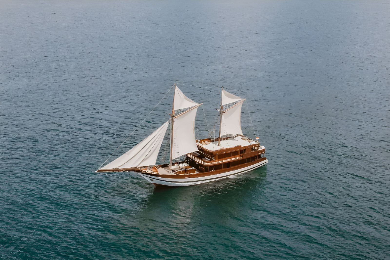 Close up exterior view of Samsara Samudra phinisi in Indonesia