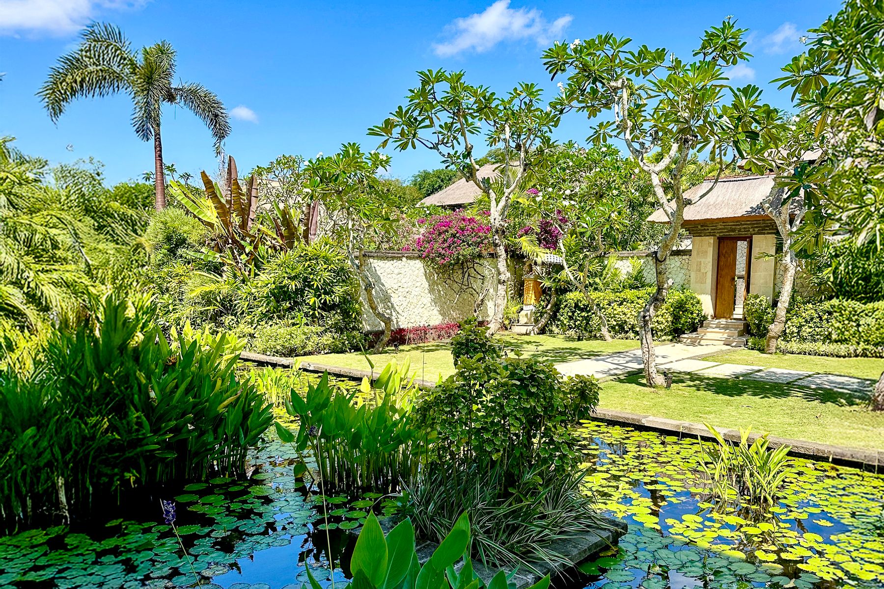 Pond and gardens at Four Seasons Jimbaran in Indonesia