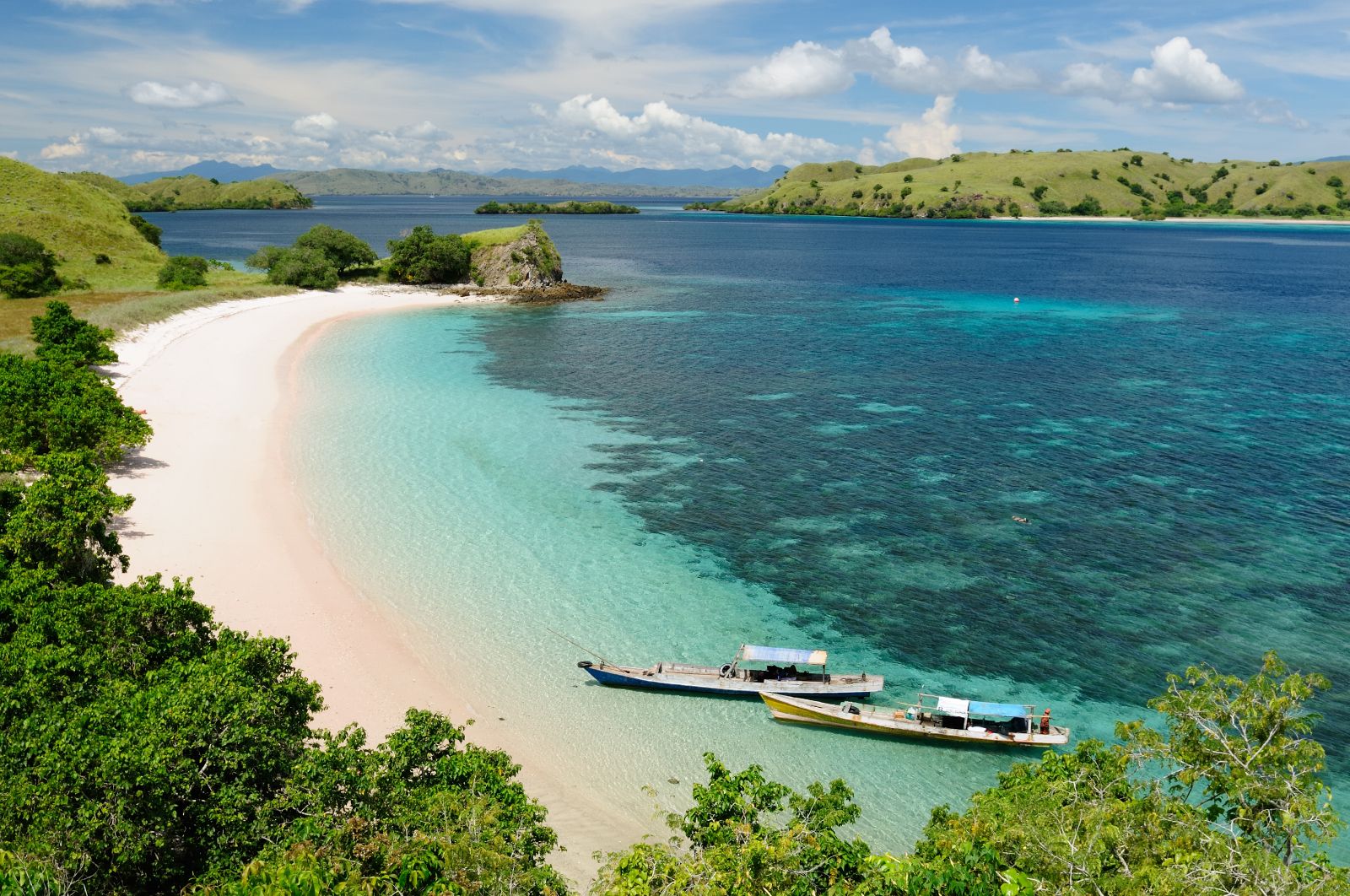 Aerial view of Komodo beach in Indonesia