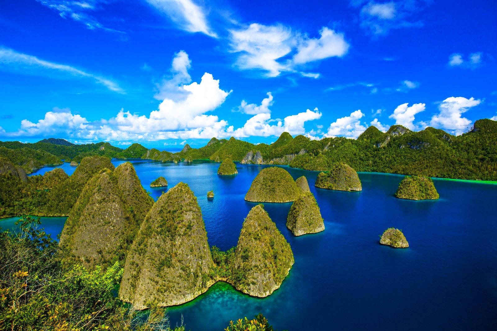 Aerial view of Raja Ampat archipelago