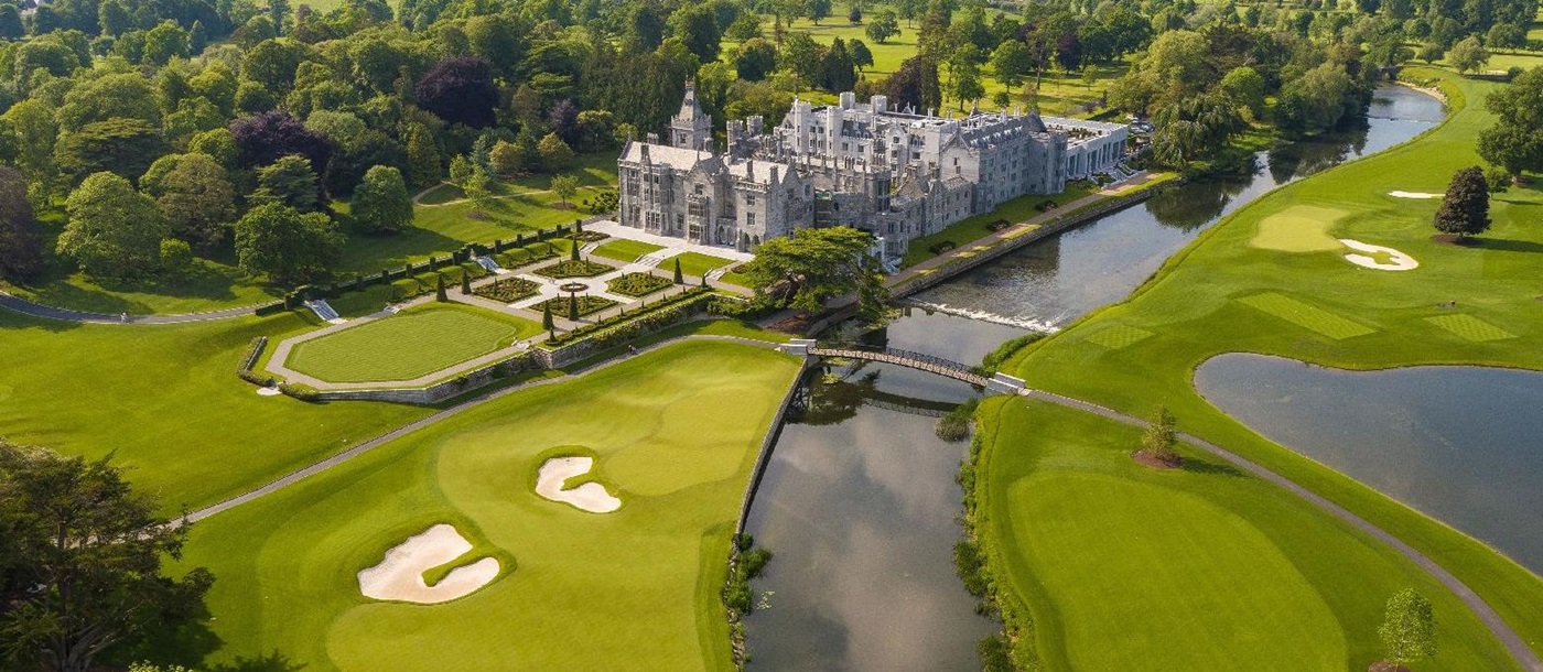 Aerial view of Adare Manor near Limerick in Ireland