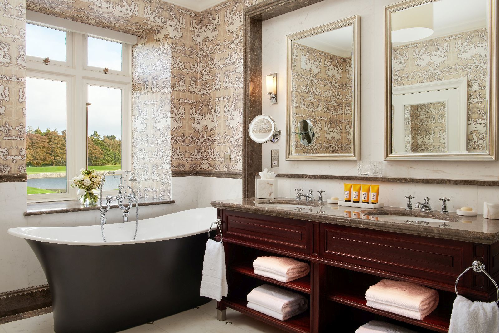 Bathroom of a Deluxe Room at Adare Manor near Limerick in Ireland