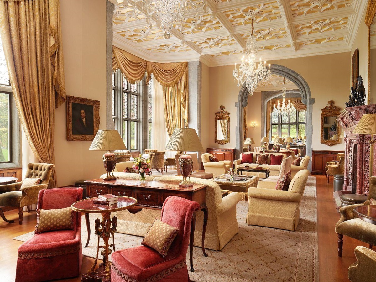 The drawing room at Adare Manor near Limerick in Ireland