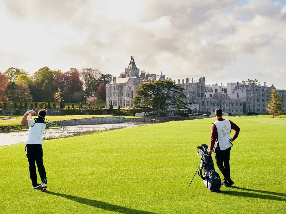 Guests playing golf at Adare Manor near Limerick in Ireland