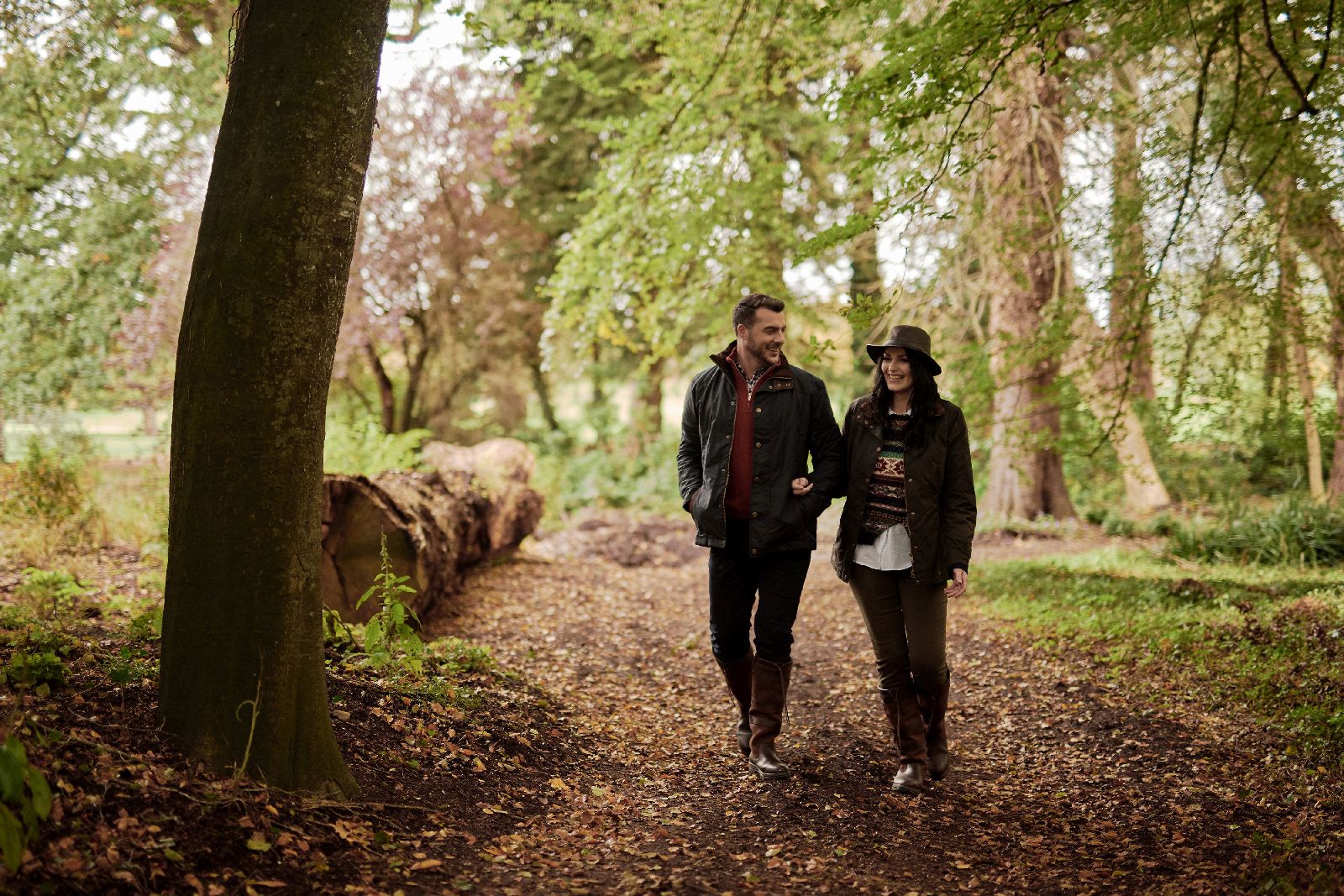 Guests enjoying a woodland walk from Adare Manor near Limerick in Ireland
