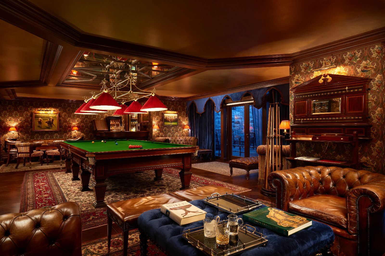The billiards room at Ashford Castle in County Mayo Ireland