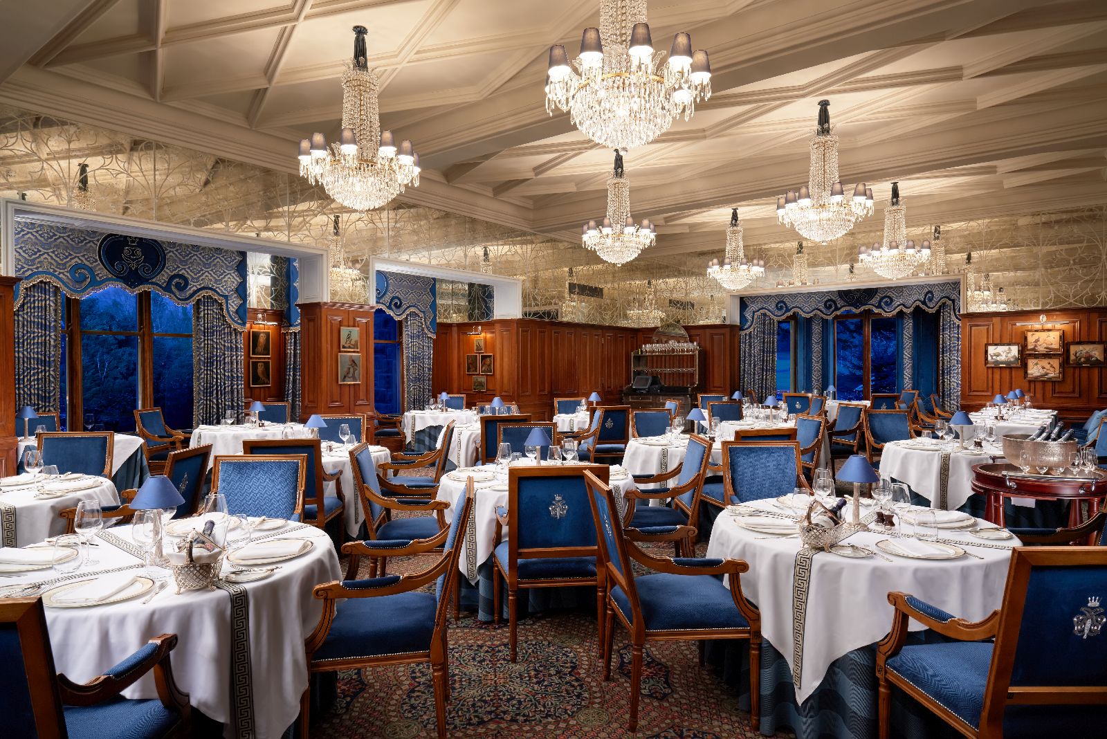 George V dining room at Ashford Castle in County Mayo Ireland