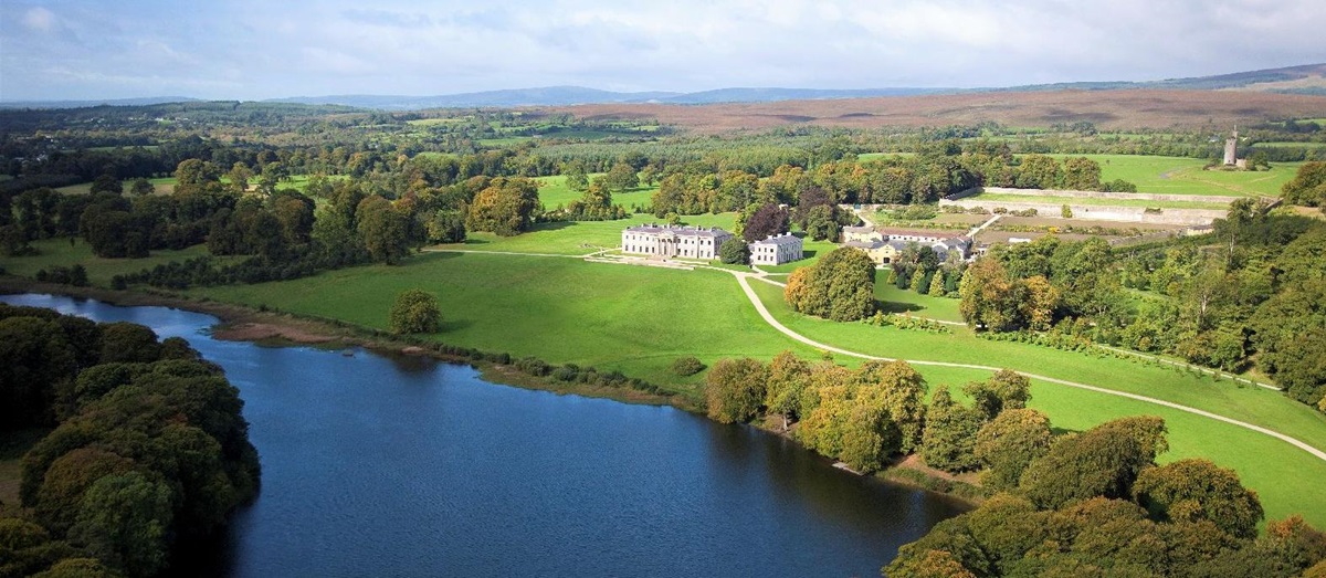 Aerial view of the Ballyfin Estate in Ireland