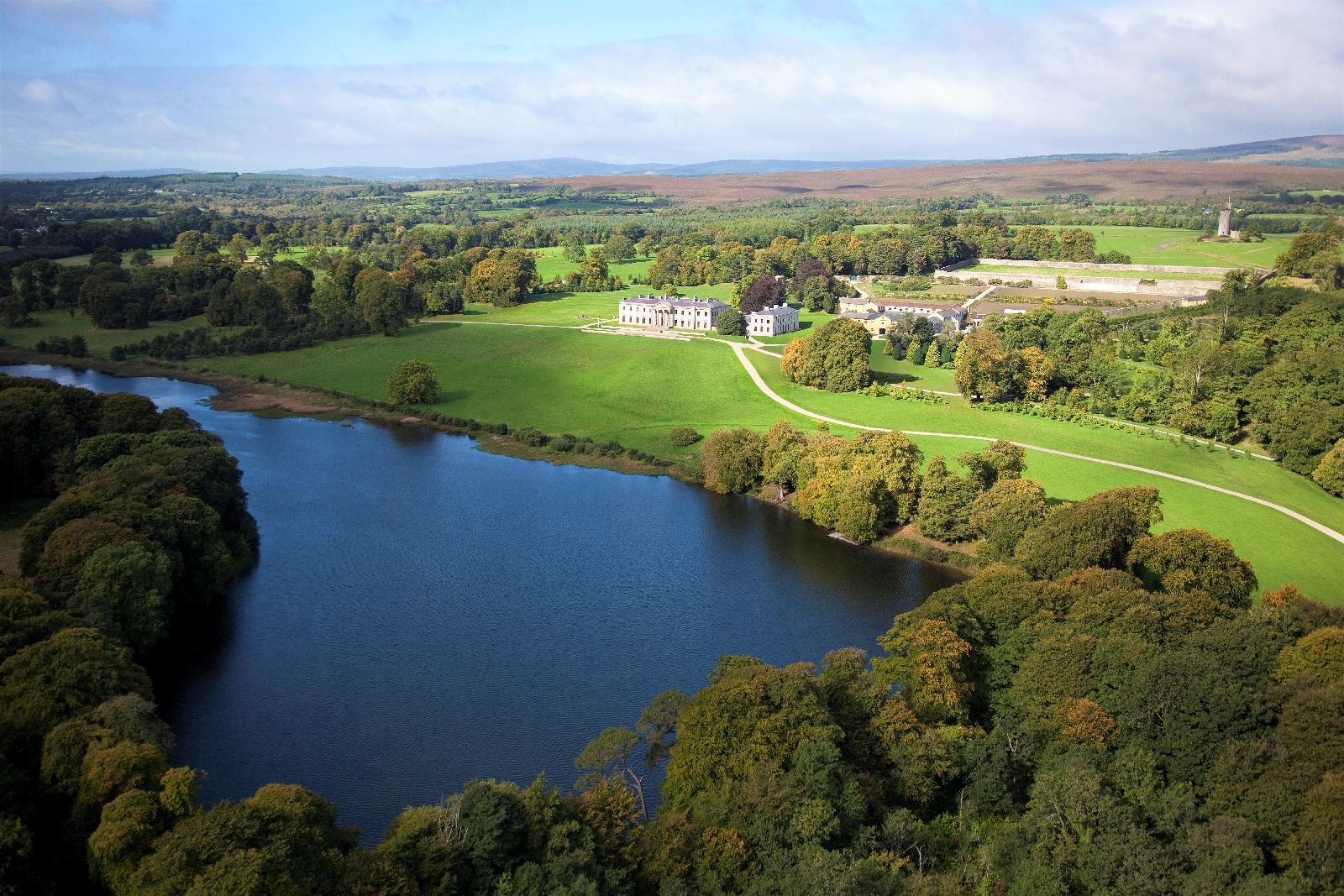 Aerial view of the Ballyfin Estate in Ireland