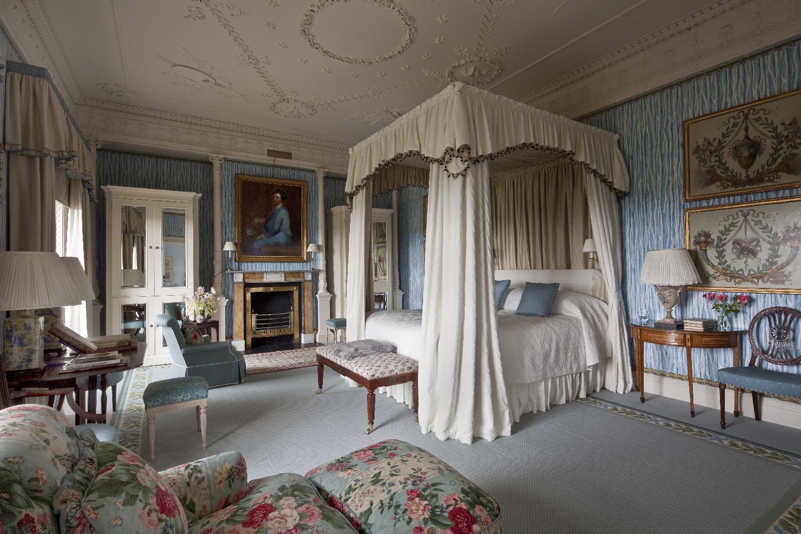 A suite at Ballyfin Demesne luxury hotel in Ireland