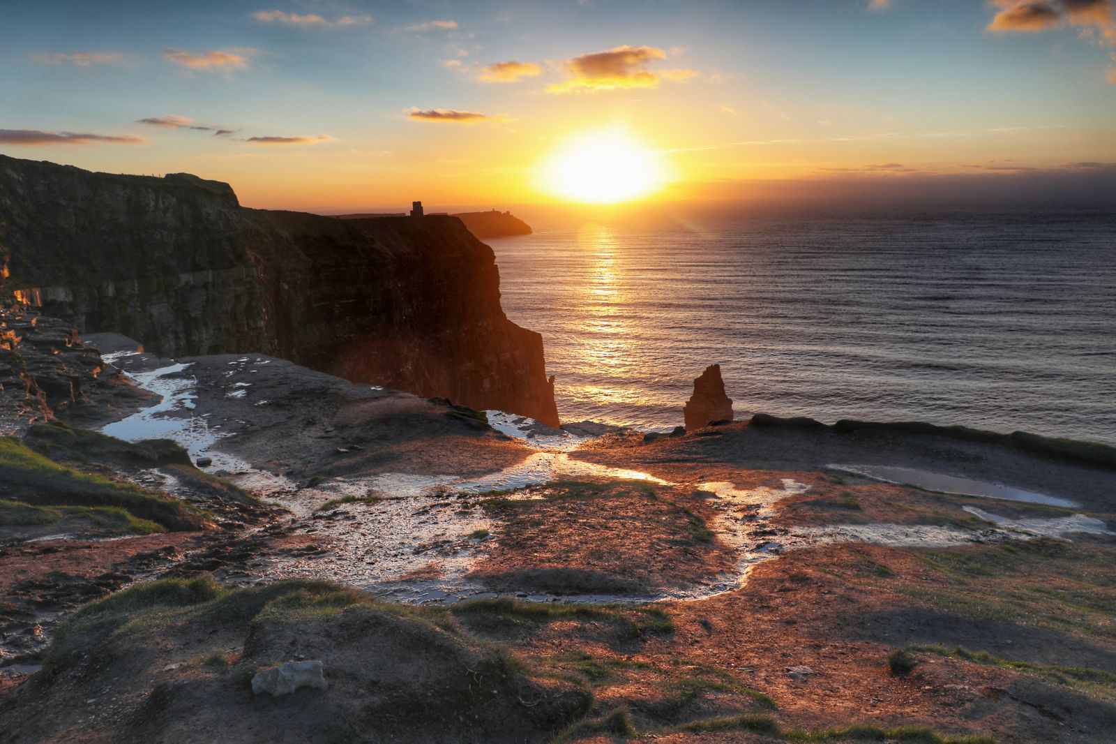 Cliffs of Moher at sunset in Ireland