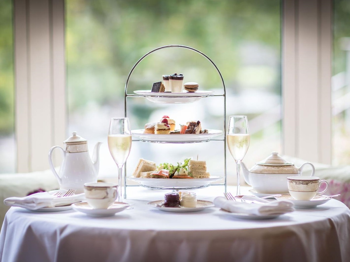 Afternoon tea in the lounge at Sheen Falls Lodge Kerry Ireland