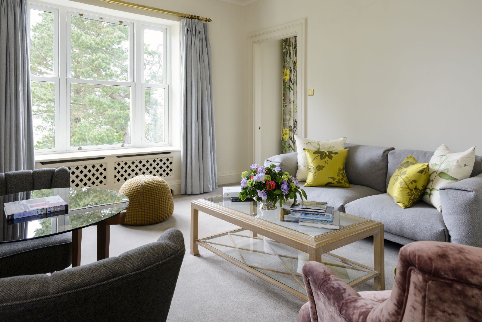 Living area of a Bay View Suite at Sheen Falls Lodge in Ireland
