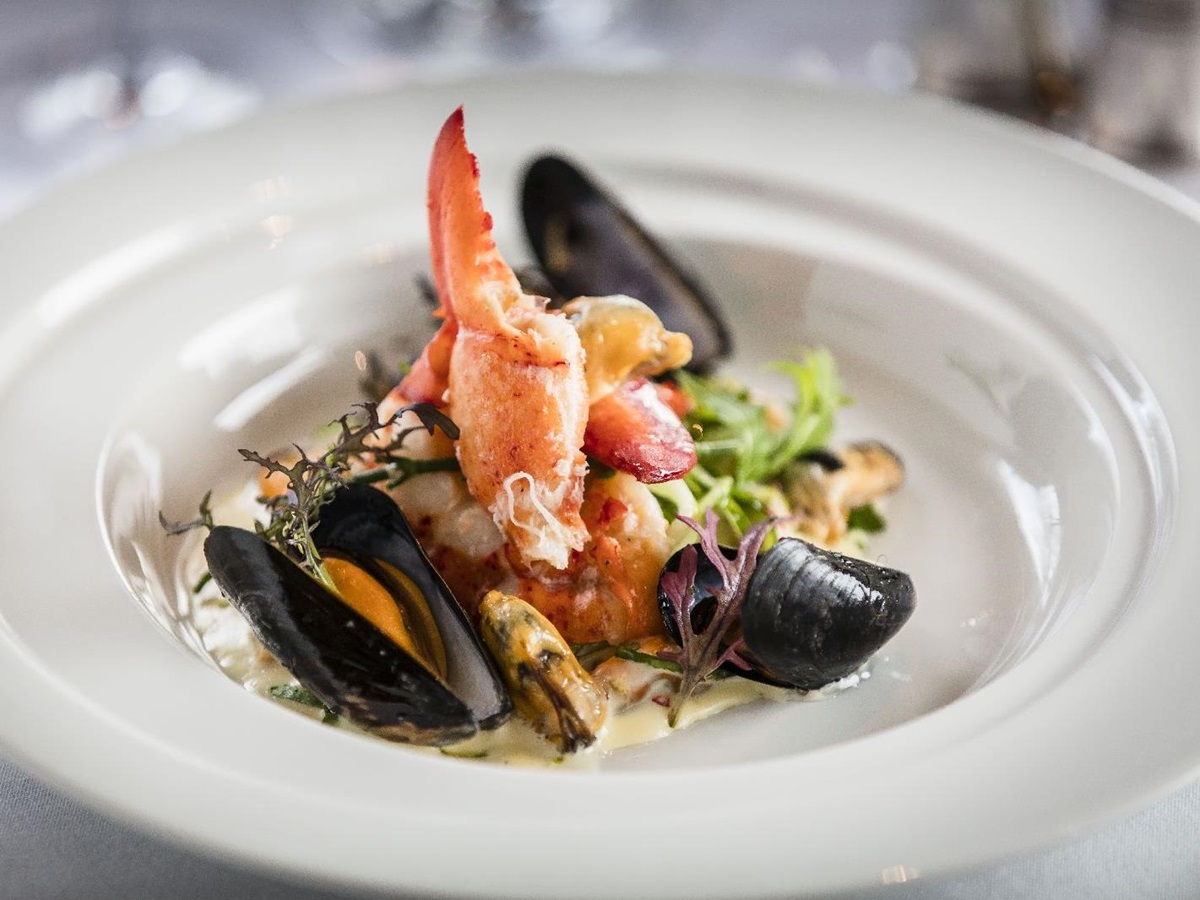 Fresh mussels served at The Falls restaurant Sheen Falls Lodge Ireland