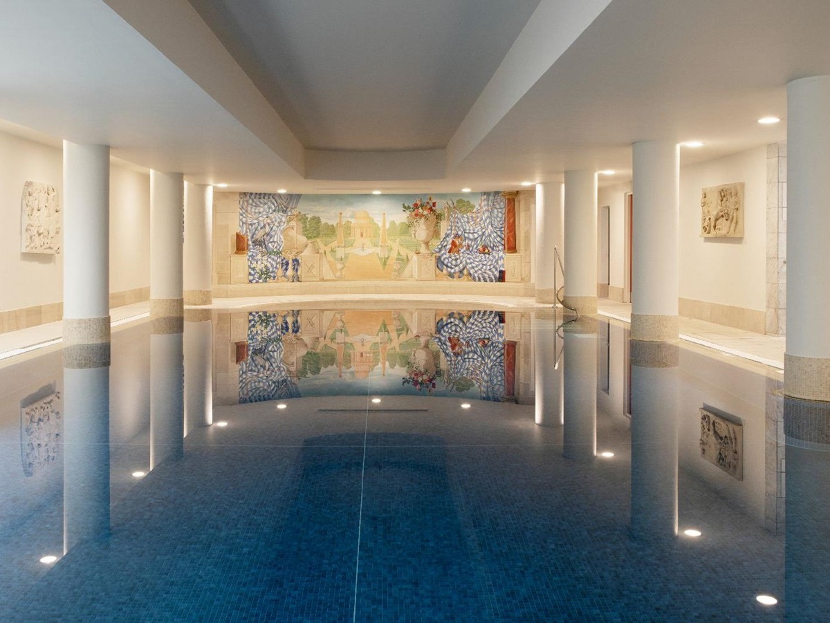 Indoor heated swimming pool at The Merrion hotel in Dublin Ireland