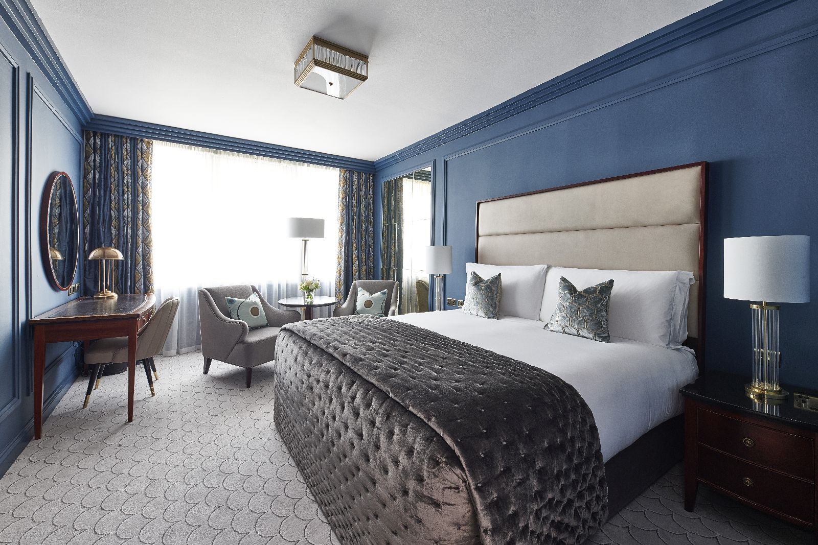 Comfortable guest room at The Westbury Hotel in Dublin Ireland