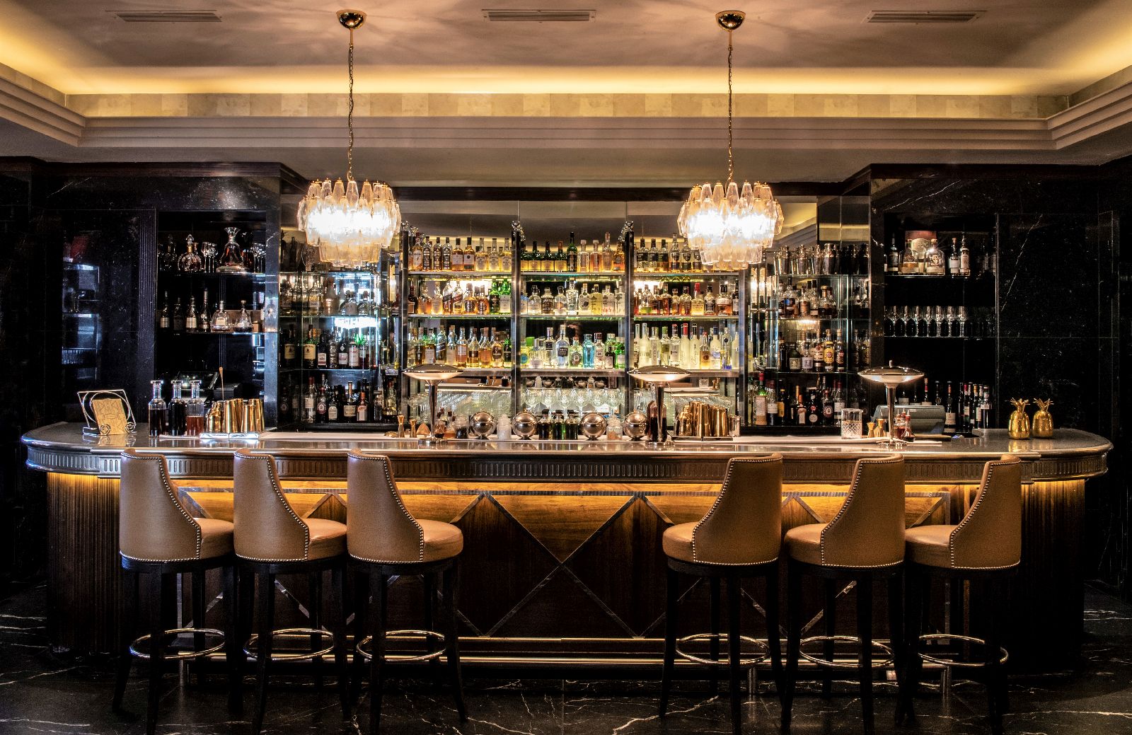 The Art Deco inspired Sidecar bar at The Westbury hotel in Dublin Ireland