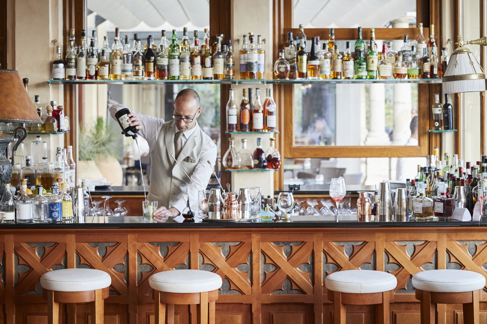 The bar at the Belmond Grand Hotel Timeo in Sicily