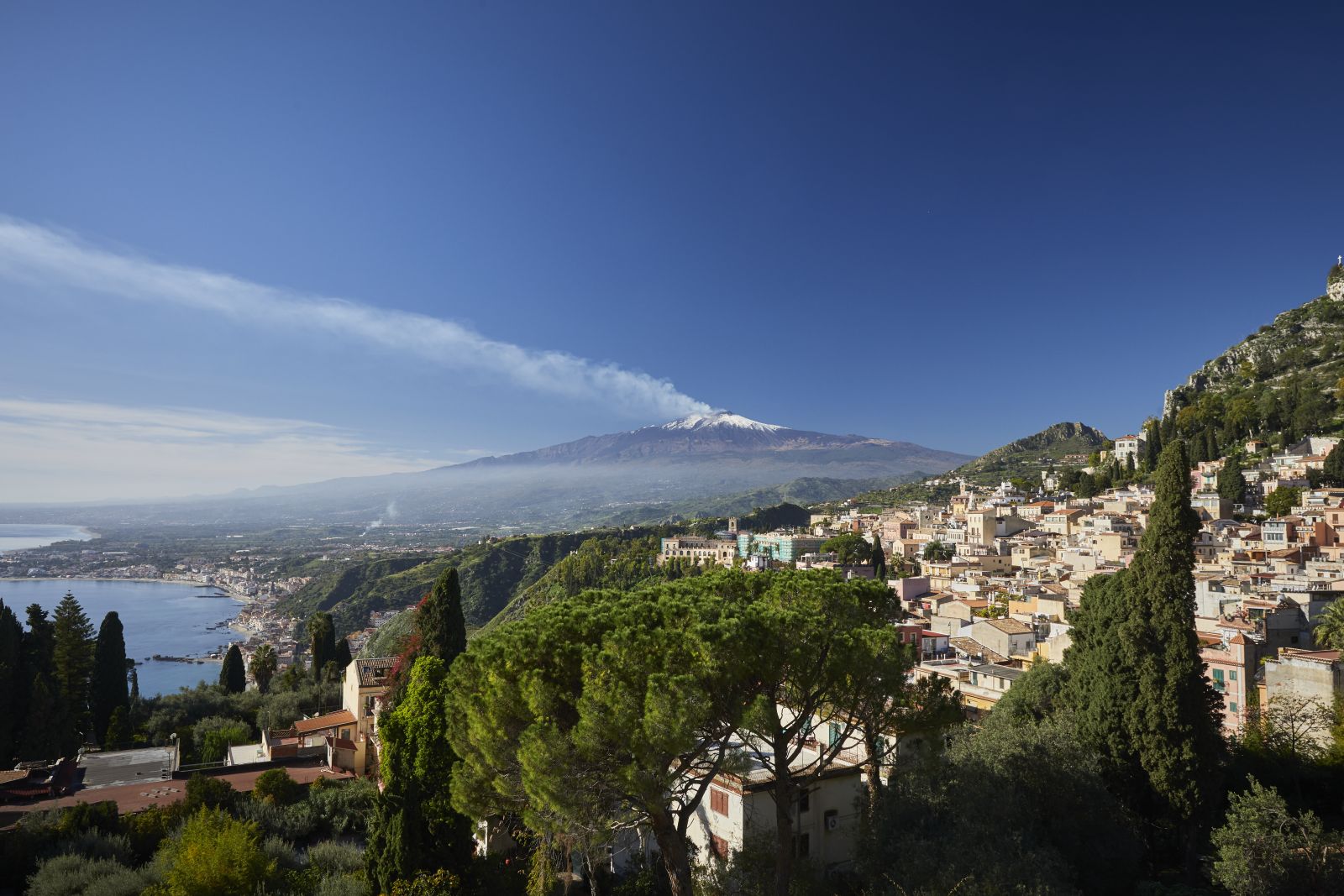 View of Mount Etna from the Belmond Grand Hotel Timeo in Sicily