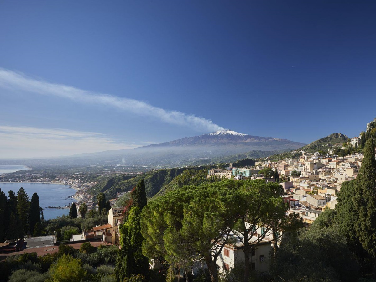 View of Mount Etna from the Belmond Grand Hotel Timeo in Sicily