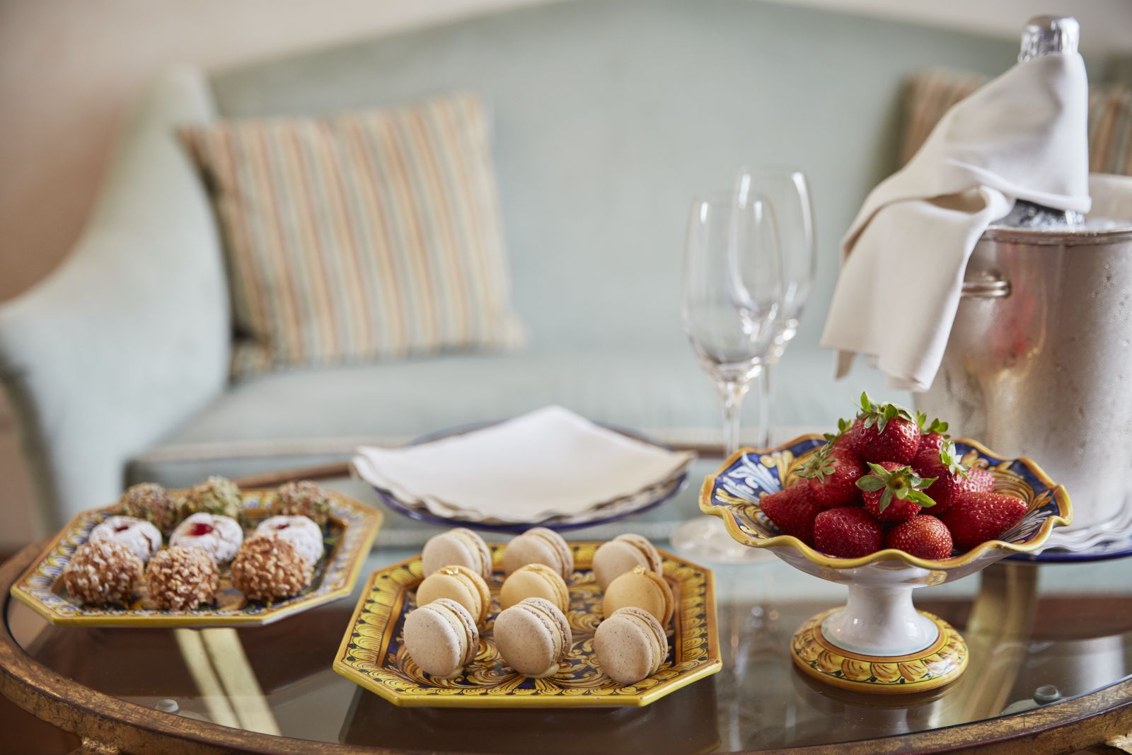 Welcome confectionary at the Belmond Grand Hotel Timeo in Sicily