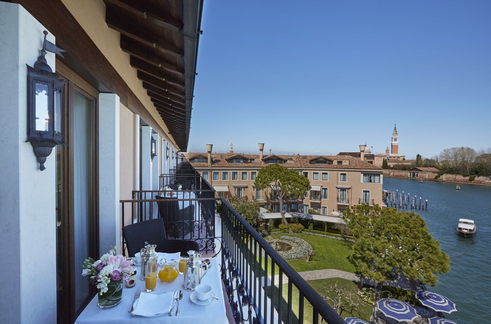 River views from a private balcony at Belmond Hotel Cipriani in Venice