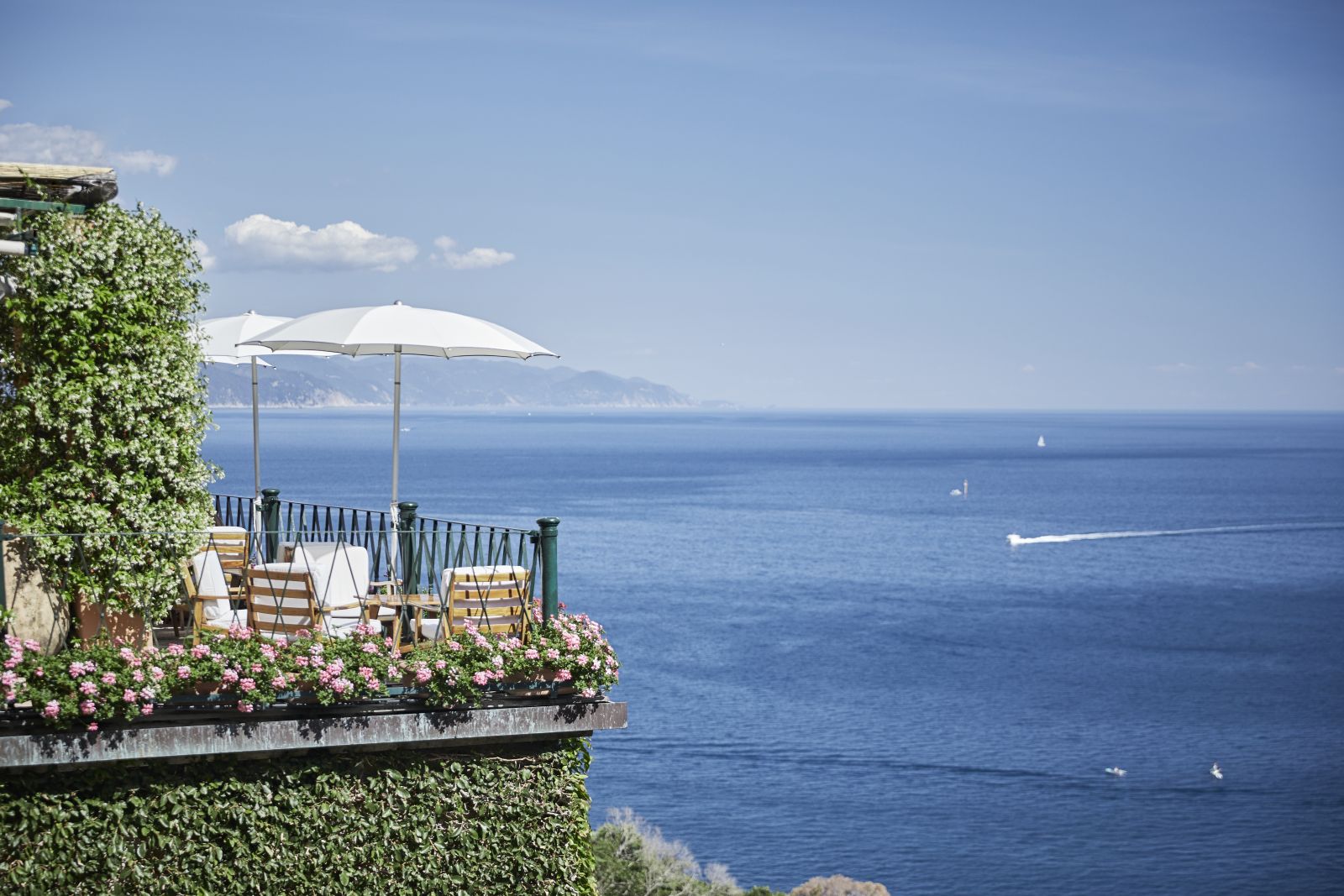 Sea views from the terrace at Belmond Hotel Splendido Portofino Italy
