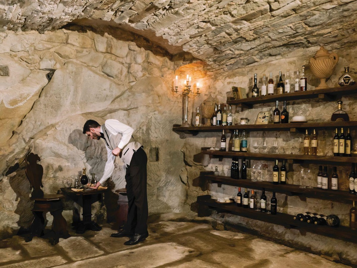 Private dining in the wine cellar at Belmond Villa San Michele in Florence