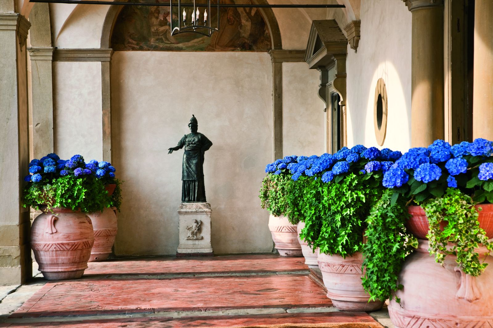 Historic courtyards at the Belmond Villa San Michele in Florence