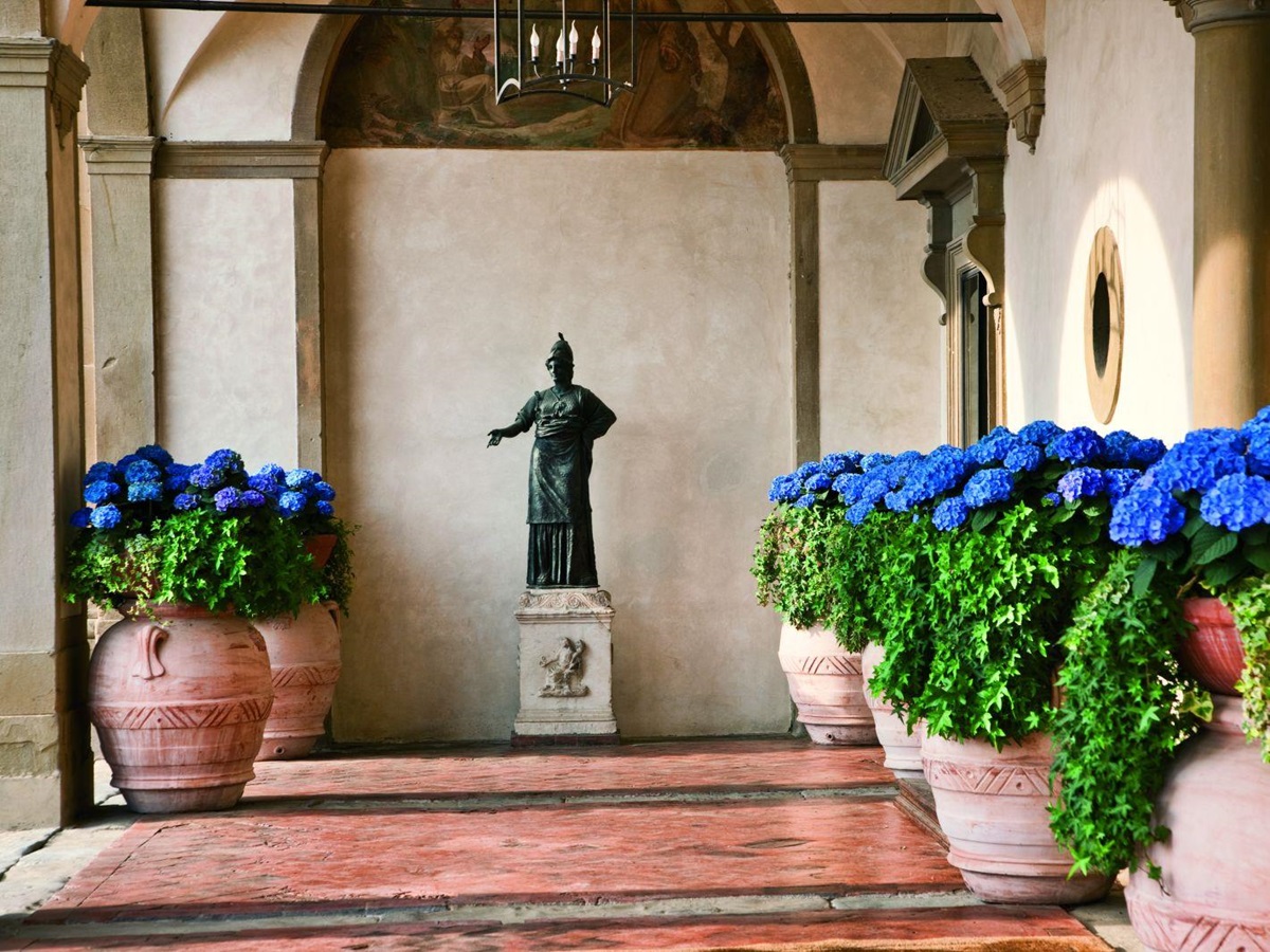 Historic courtyards at the Belmond Villa San Michele in Florence
