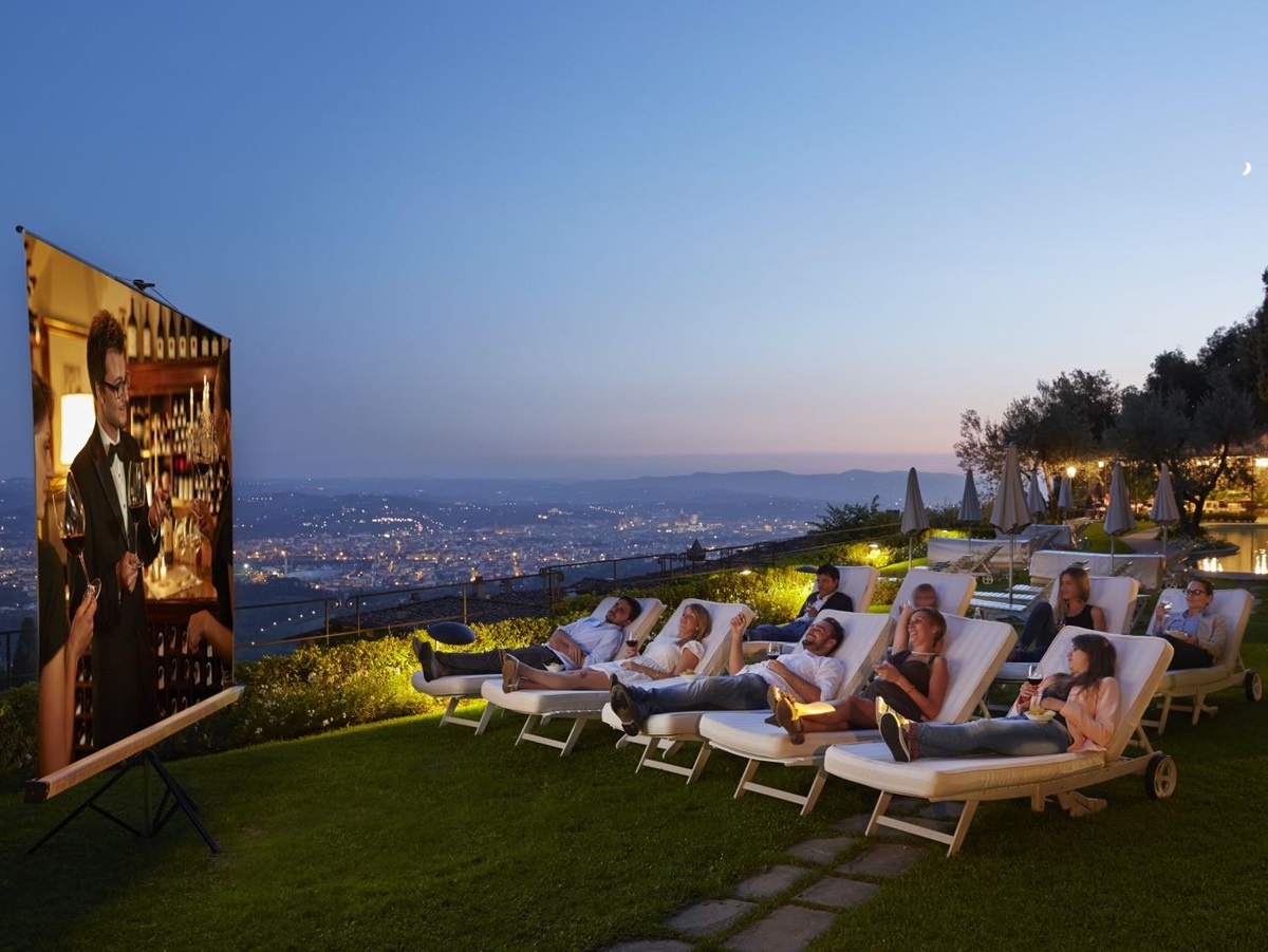 Outdoor cinema in the grounds of Belmond Villa San Michele in Florence