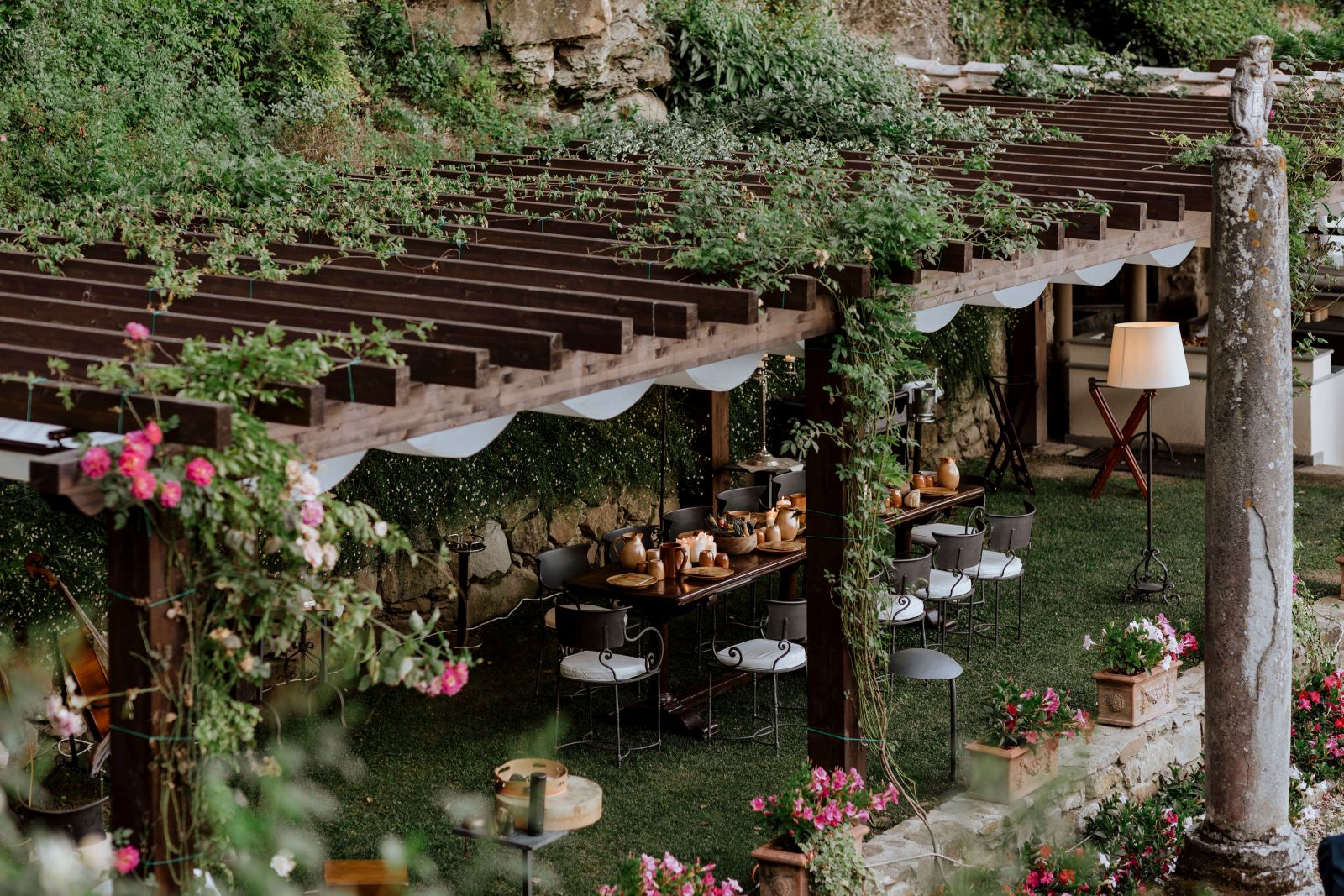 Outdoor dining at the Belmond Villa San Michele in Florence