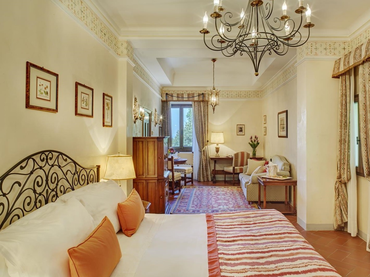 Guest room at the Belmond Villa San Michele in Florence
