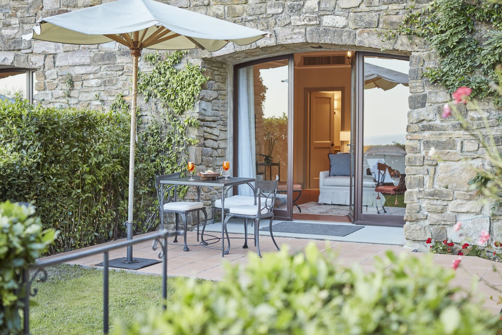 Private terrace of a suite at Belmond Villa San Michele in Florence