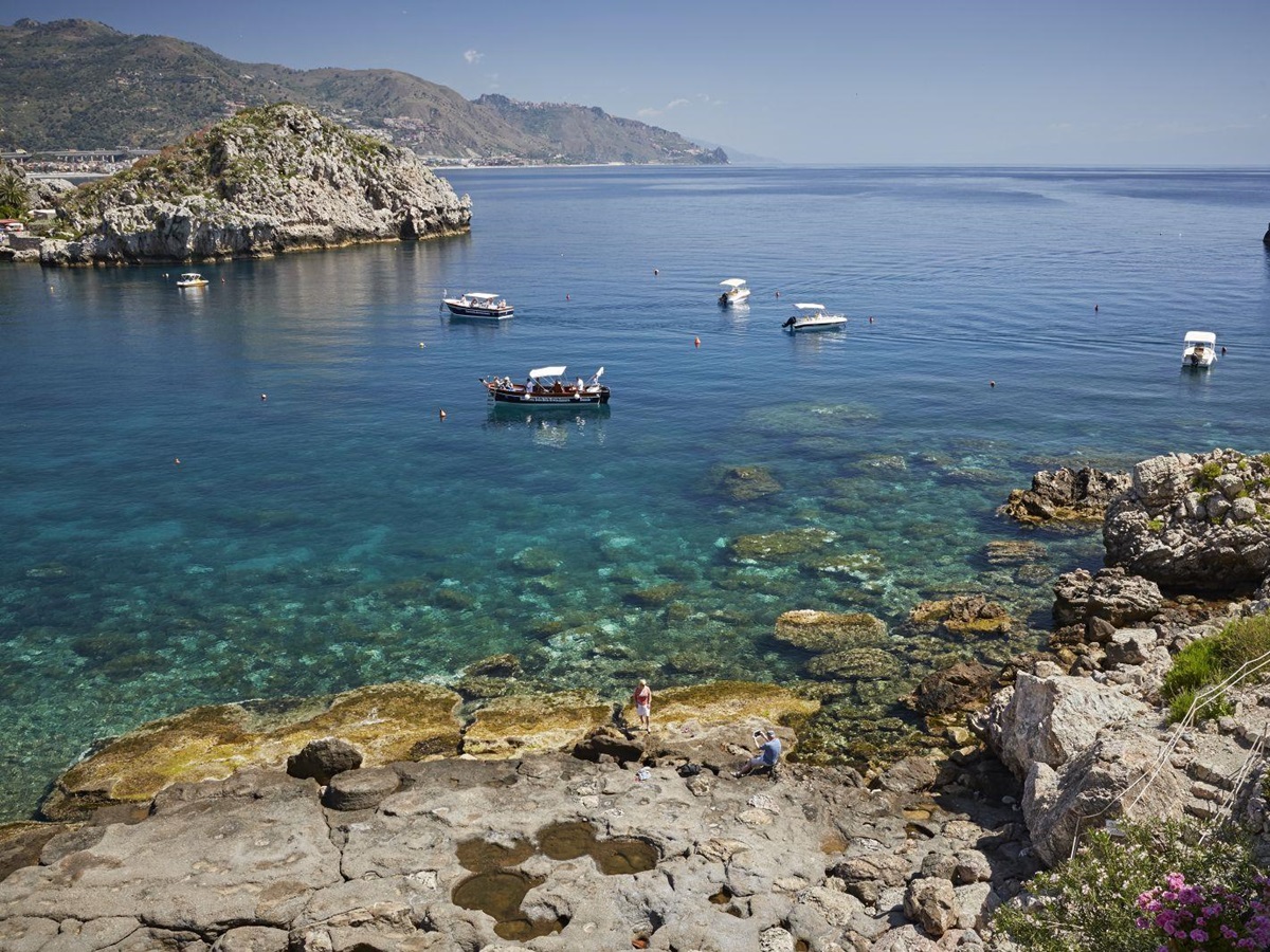 The coastline surrounding Belmond Villa Sant'Andrea in Sicily