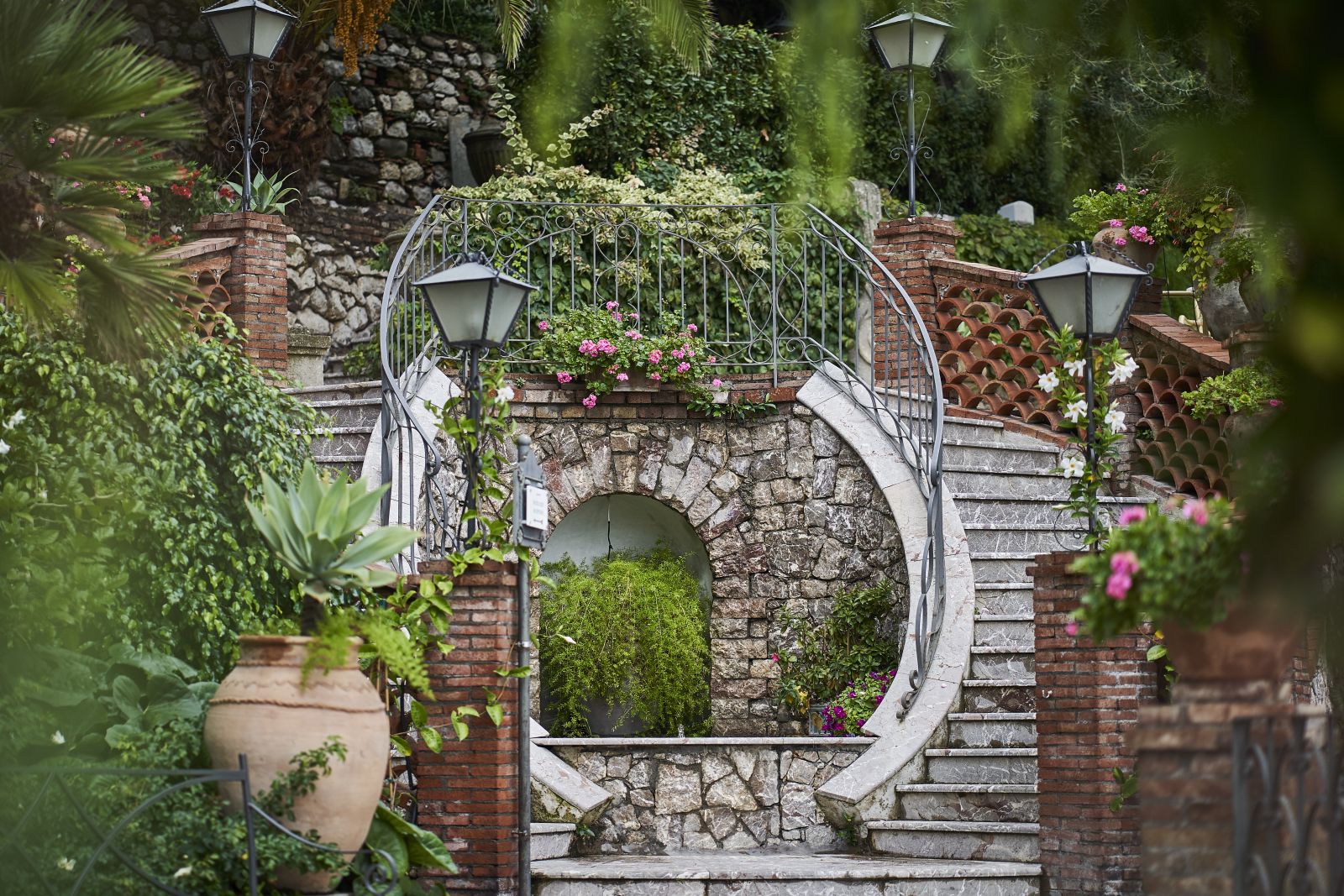 The gardens at Belmond Villa Sant'Andrea in Sicily