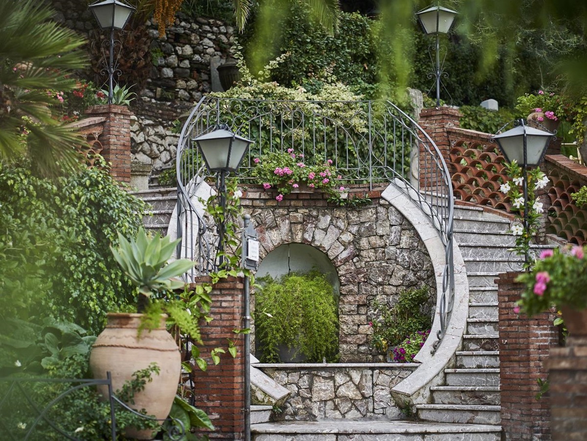 The gardens at Belmond Villa Sant'Andrea in Sicily