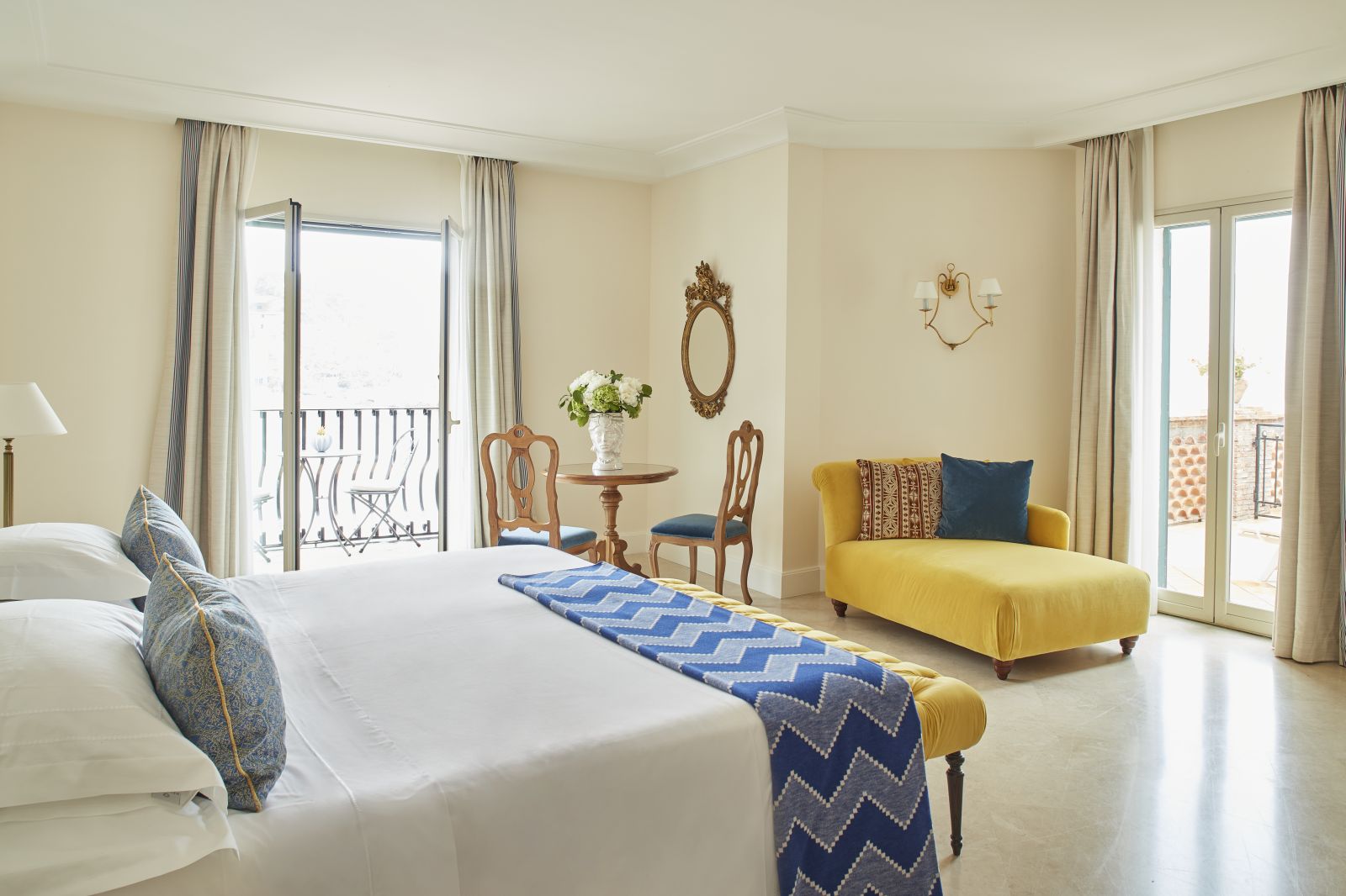 Guest room at Belmond Villa Sant'Andrea in Sicily