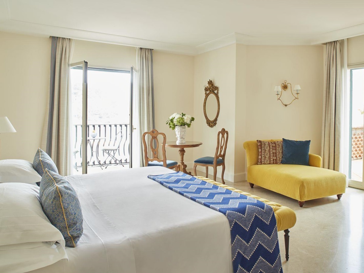 Guest room at Belmond Villa Sant'Andrea in Sicily