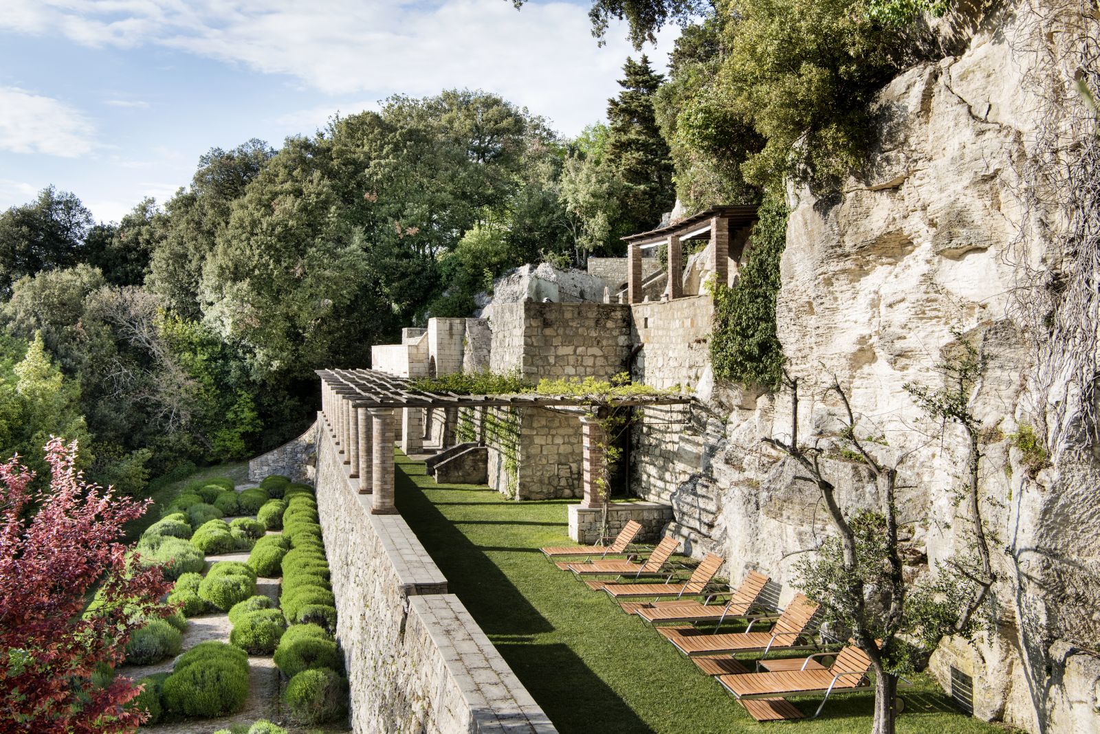 Expansive gardens of Borgo Pignano in Tuscany