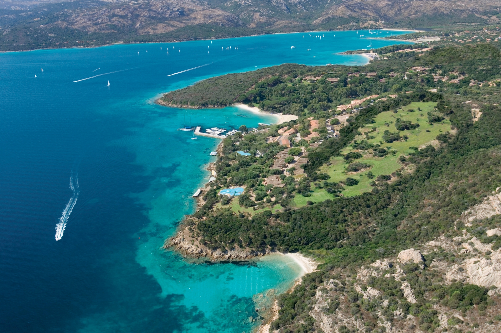 Aerial view of Capo d'Orso and bay