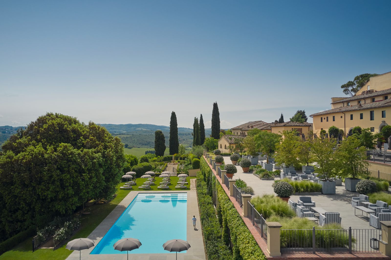 Luxury Hotel COMO Castello del Nero Swimming Pool and Terrace 