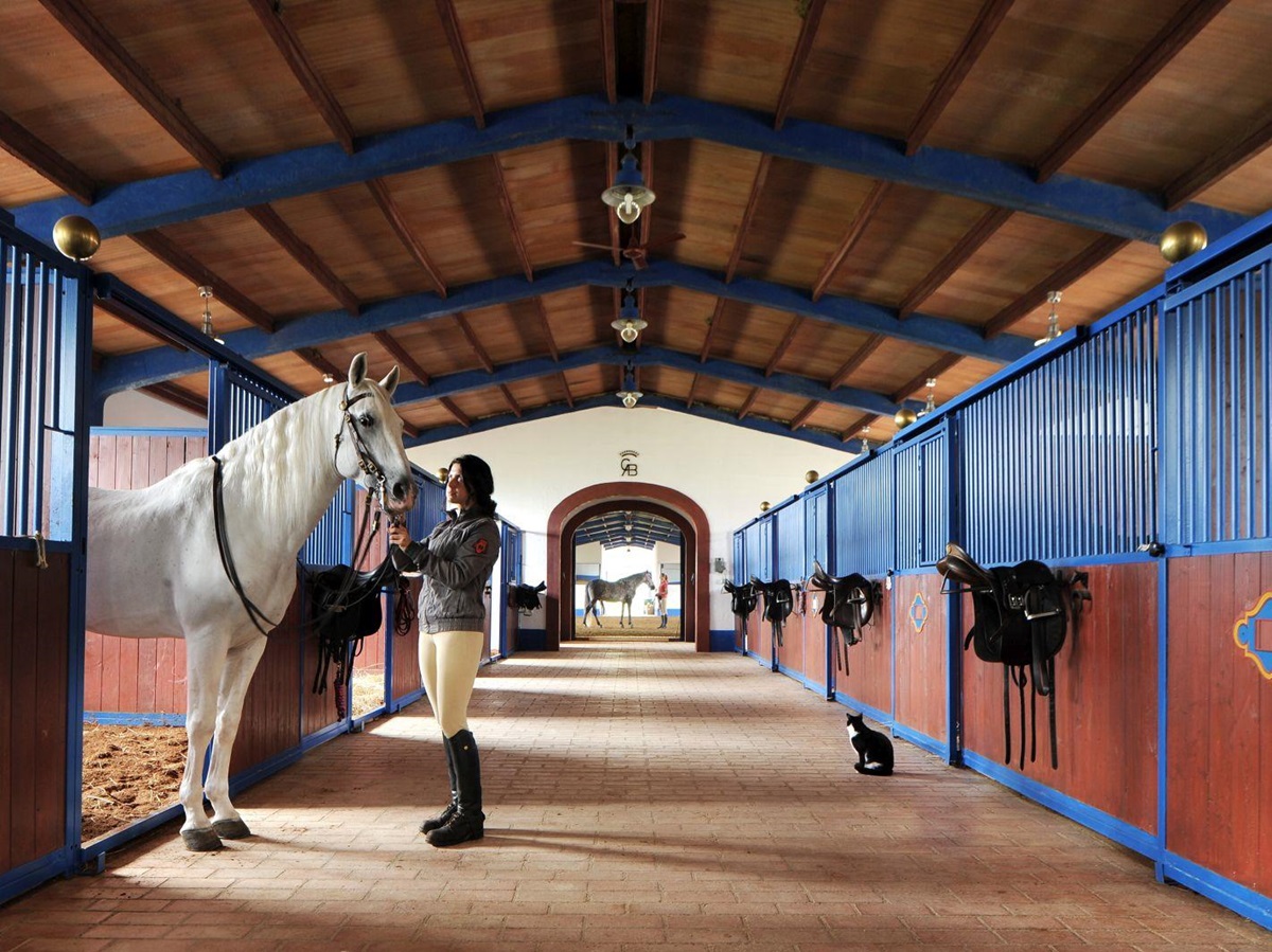 The stables at hotel Castello di Reschio in Umbria Italy